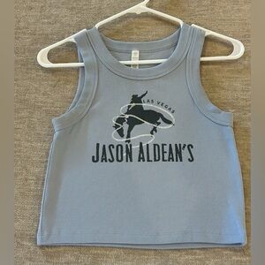 Jason Aldean’s Las Vegas Crop Tank Organic Cotton Blue Ribbed Size S